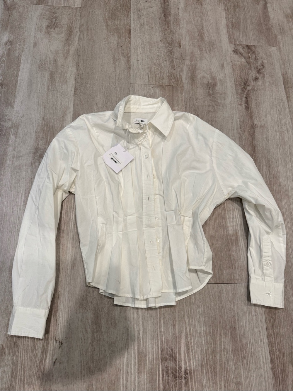 pistola Ivory Button-Down Pleated Shirt